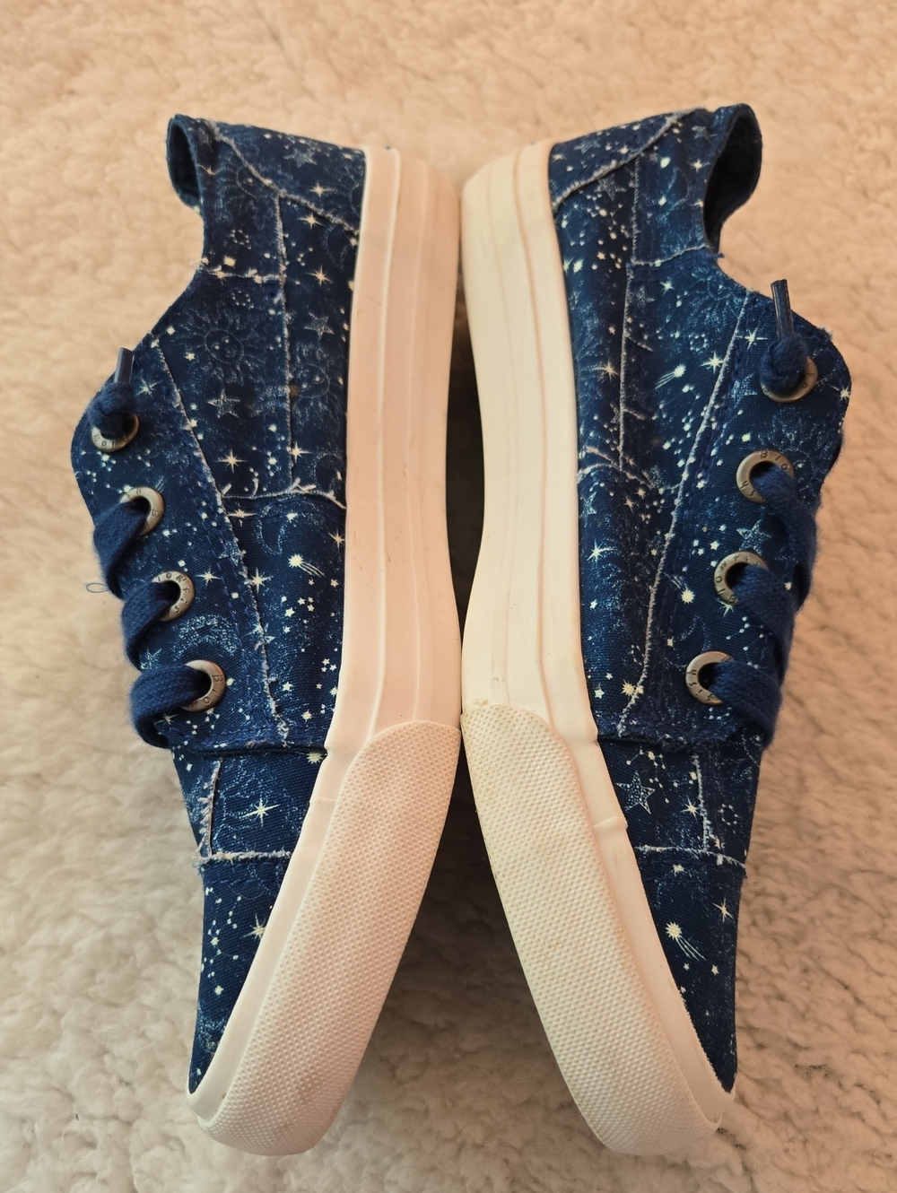 Blowfish Malibu Navy Blue Galaxy Print Canvas Sneakers - Picture 3 of 8